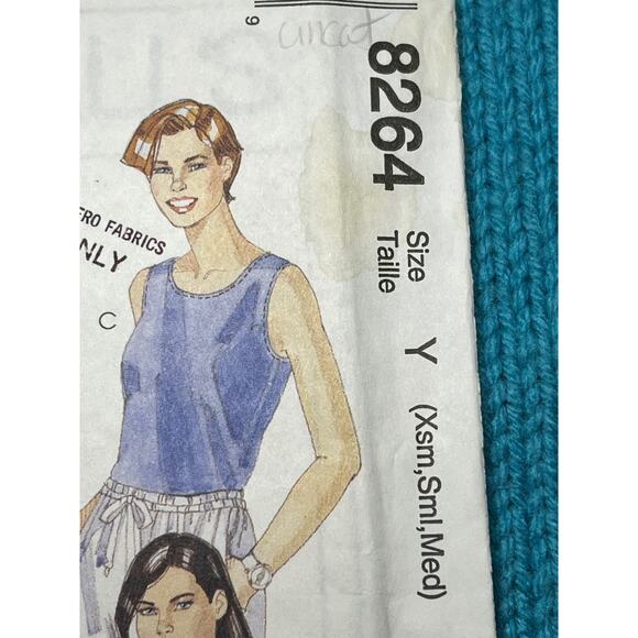 McCalls 8264 Sewing pattern tshirt knit top tank top siez XS S M - Picture 2 of 6